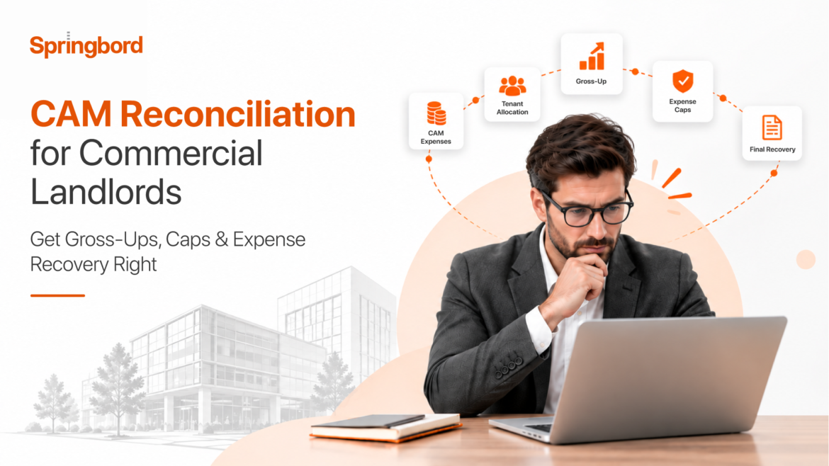 Commercial landlord reviewing CAM reconciliation and tenant expense recovery