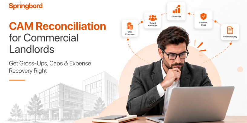 Commercial landlord reviewing CAM reconciliation and tenant expense recovery