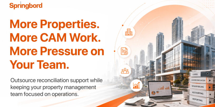 Property manager managing CAM reconciliation workload across multiple commercial properties