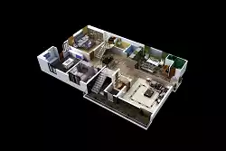 Residential Floor Plan 3D 2